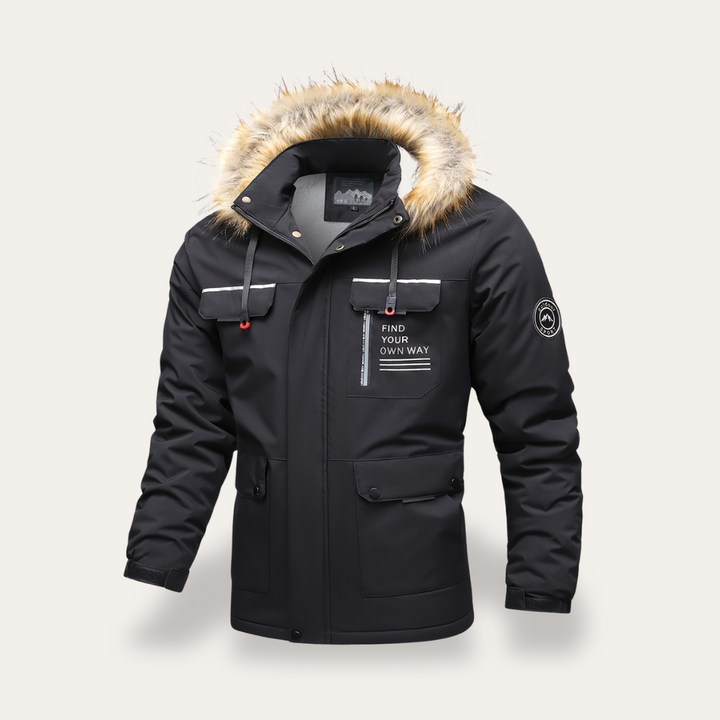 Herren-Winterparka mit Kapuze und Kunstfellbesatz | Vestea