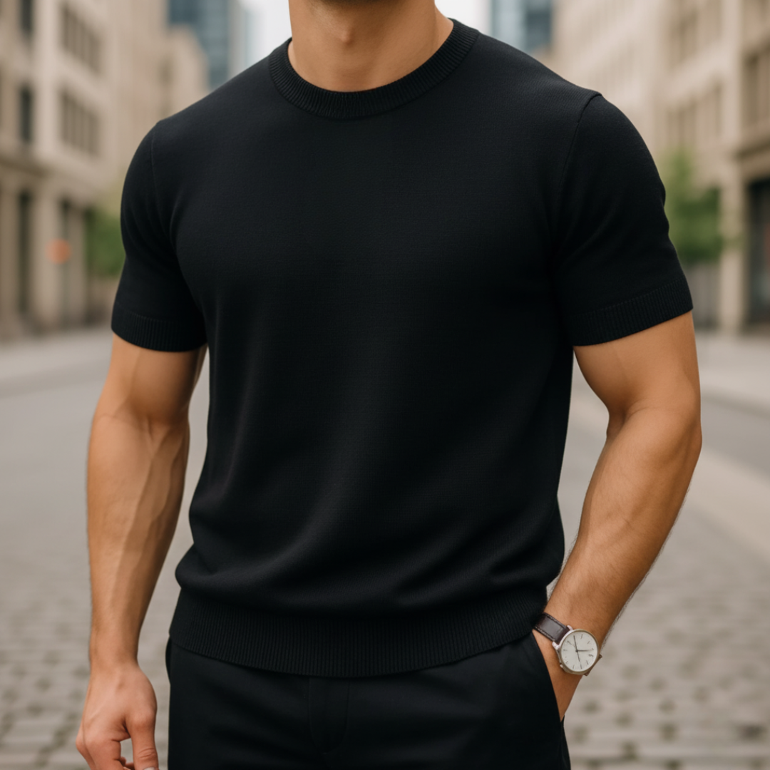 Kurzarm-Cashmere-Pullover für Herren | Vestea