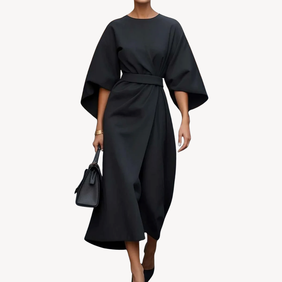 Damen Baumwoll-Midikleid mit Gürtel | Vestea