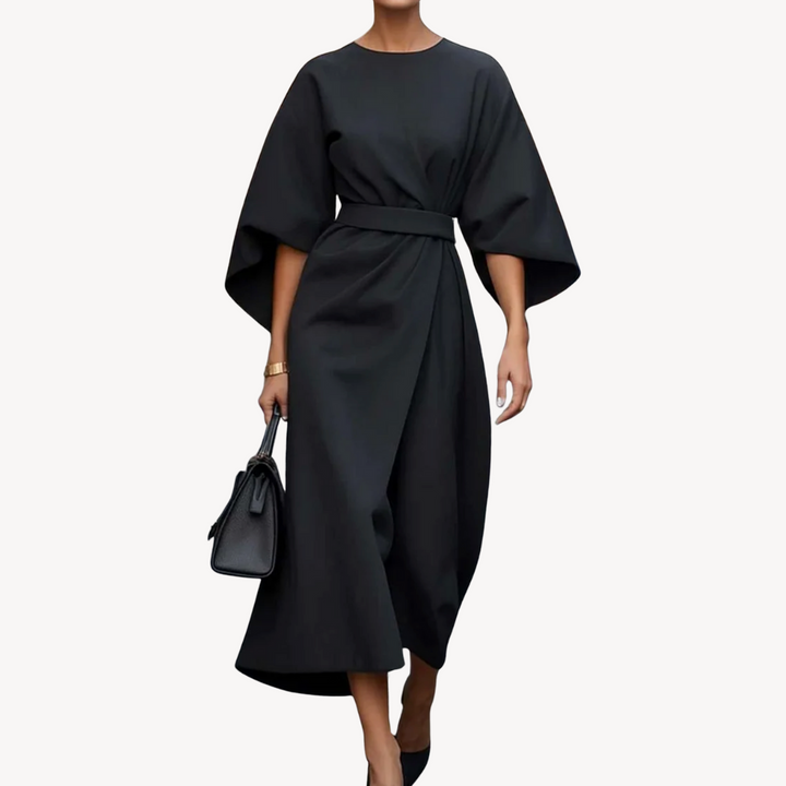 Damen Baumwoll-Midikleid mit Gürtel | Vestea