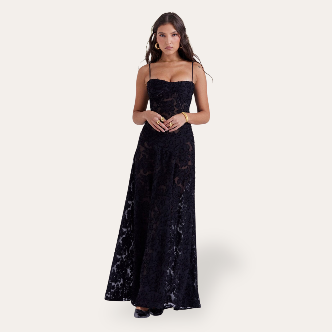 Damen Maxi Trägerkleid Chiffon Elegant | Vestea