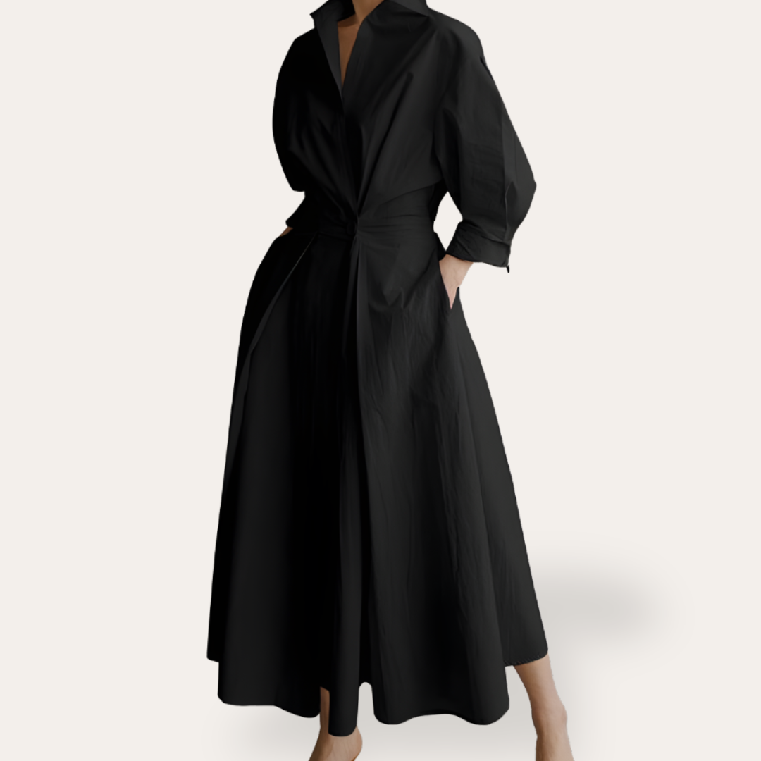 Vestea | Damen Langarm Hemdkleid