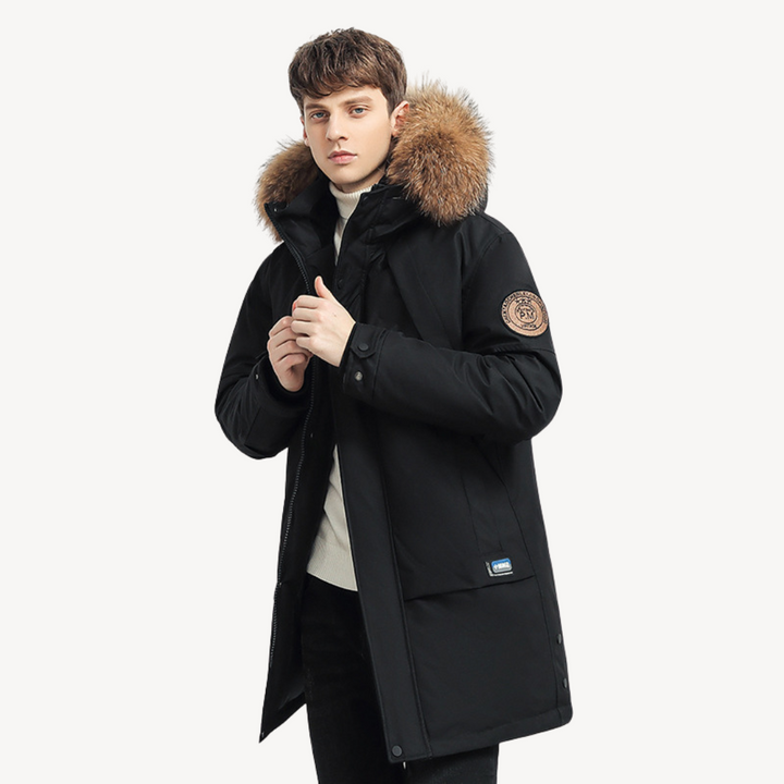 Winter Puffer Jacket mit Kunstfellkapuze für Herren | Vestea