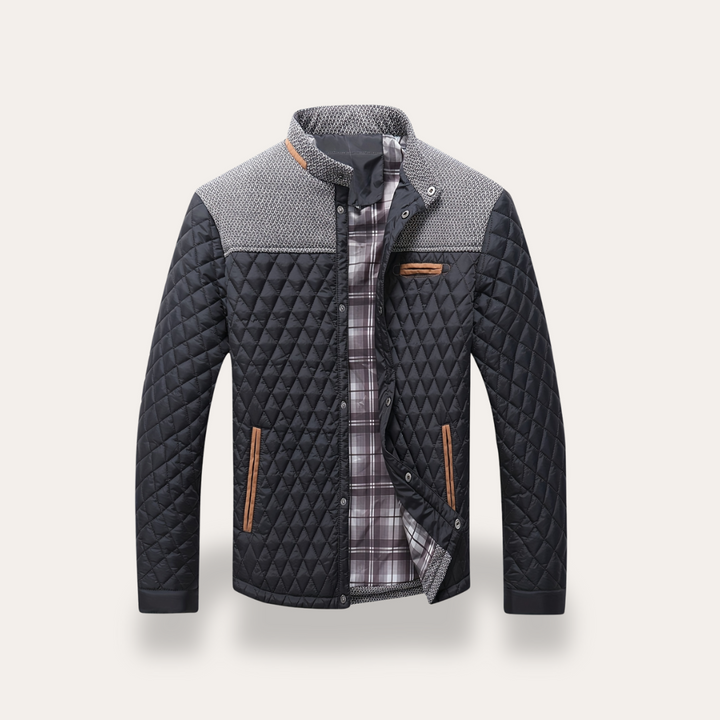 Herren-Steppjacke mit Stehkragen und Strickdetails | Vestea