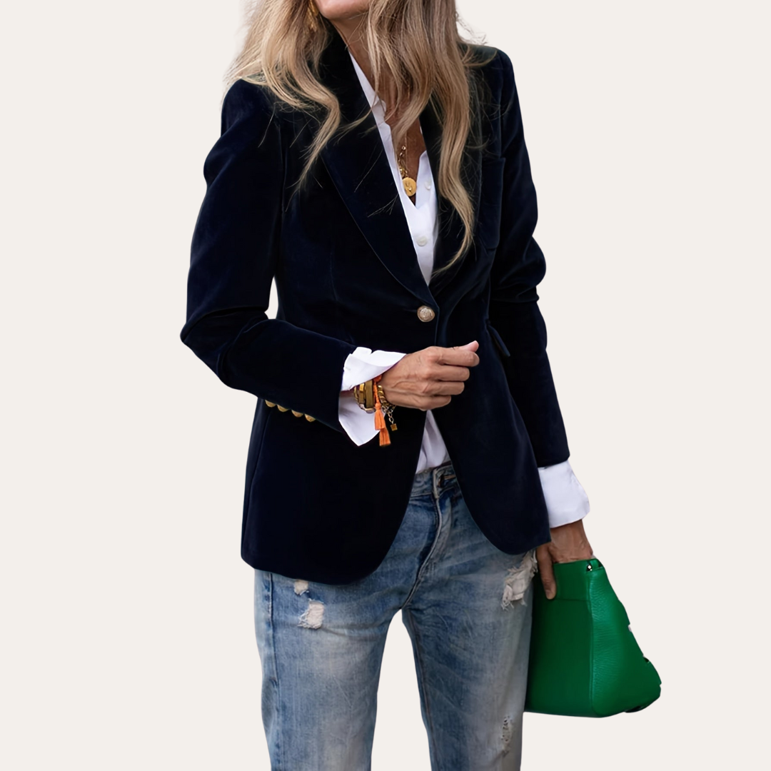 Damen Samt Blazer Jacke Elegant | Vestea