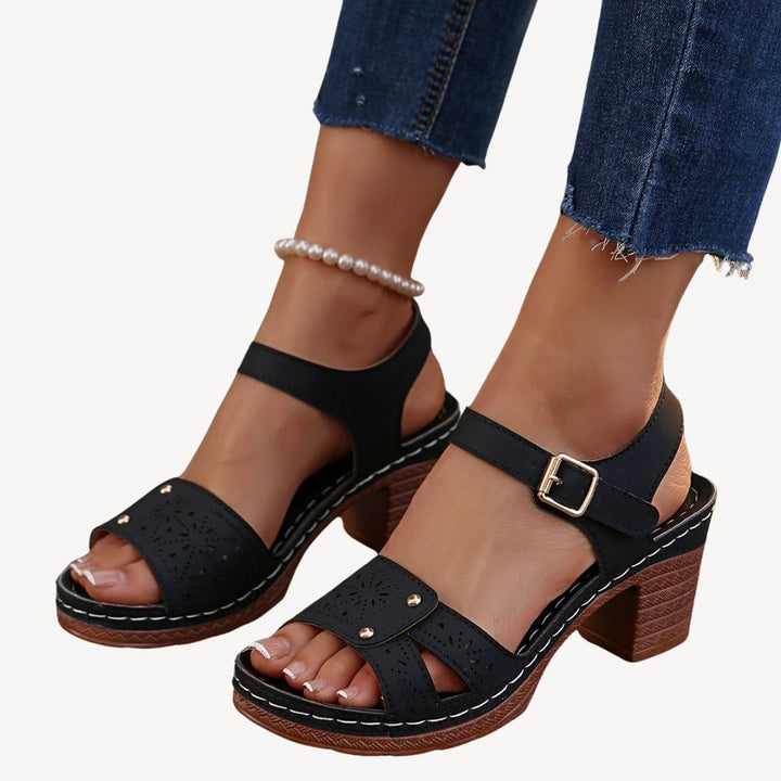 Damen Sandalen Keilabsatz Orthopädisch Kunstleder | Vestea