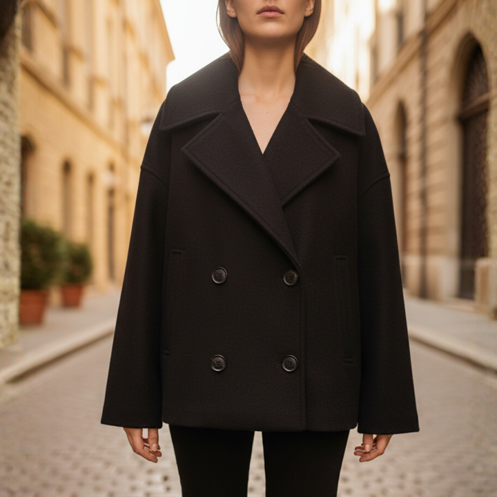 Damen Mantel Kurzjacke Materialmix | Vestea