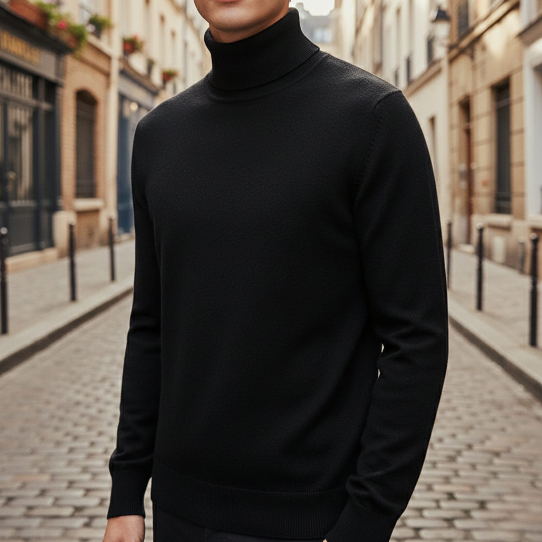 Pull-over en tricot à col roulé pour homme