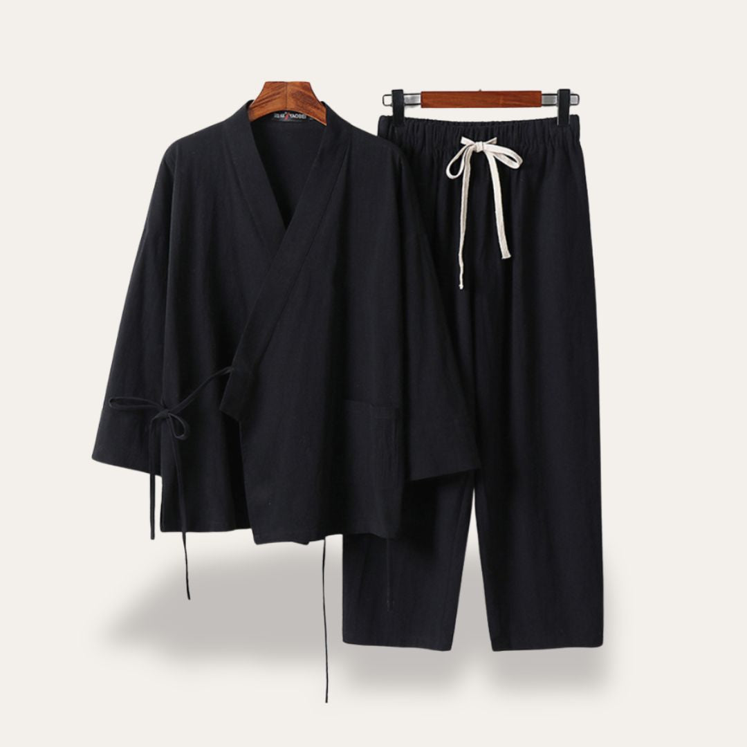 Herren Kimono Leinenmischung Freizeit Set | Vestea