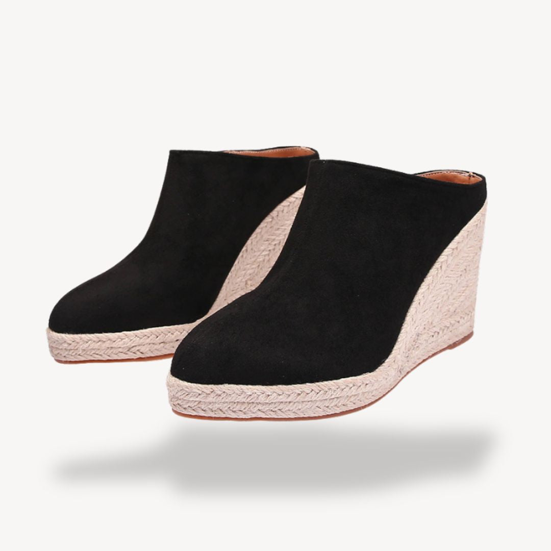 Wildleder Orthopädische Keil Espadrille Pantoletten Damen | Vestea