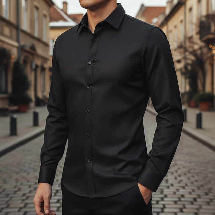 Herren Slim Fit Langarm Hemd | Vestea