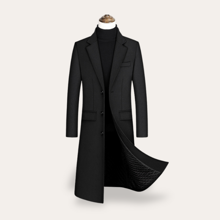 Herren Wollmantel Wintermantel Lang | Vestea