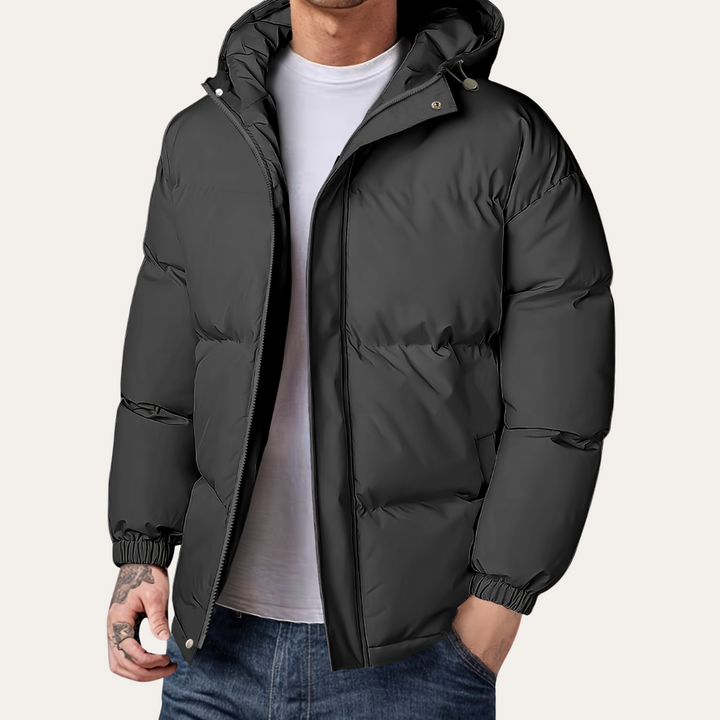Herren-Pufferjacke mit Kapuze | Vestea