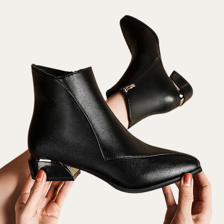 Orthopädische Damen Ankle Boots aus Kunstleder | Vestea