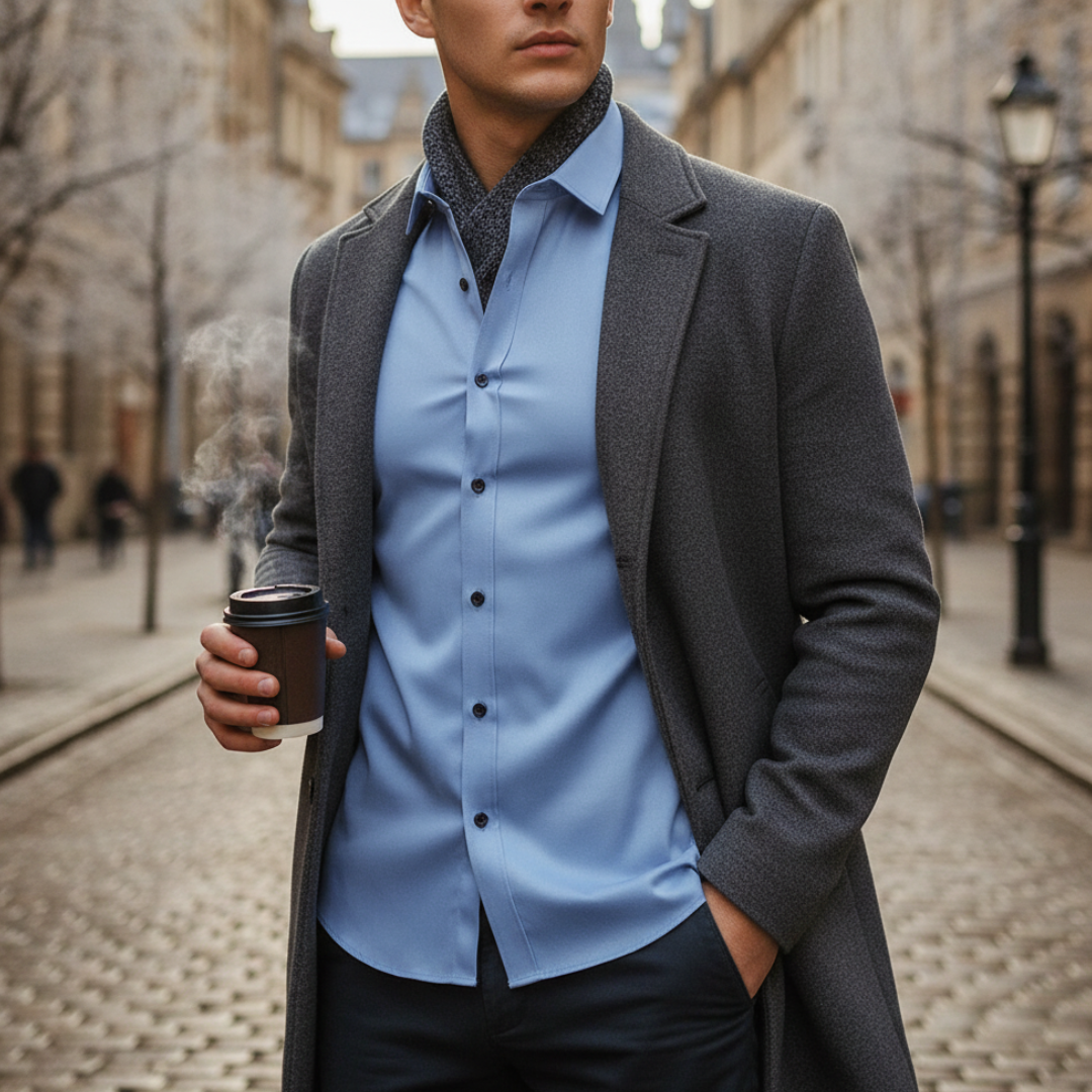 Herren Slim Fit Langarm Hemd | Vestea