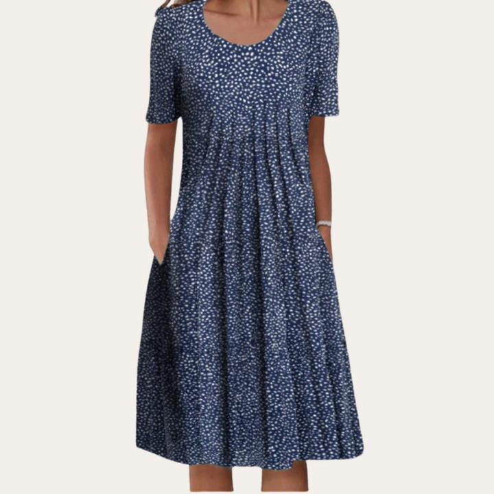 Vestea | Baumwoll Kurzarm Midikleid Damen