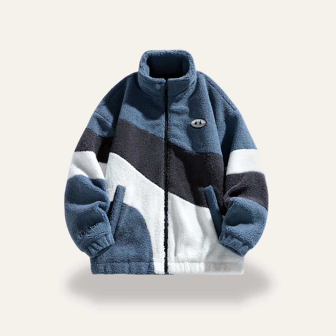 Bunte Fleecejacke mit Reißverschluss für Herren | Vestea