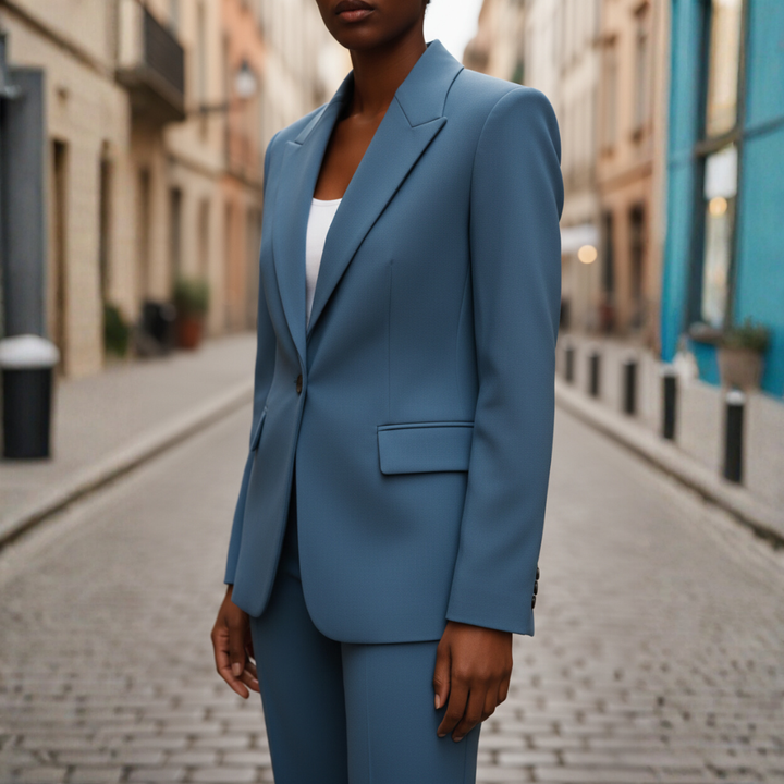 Damen Anzug Blazer mit Palazzo Hose | Vestea