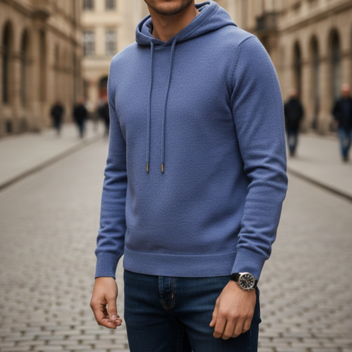 Suéter con capucha tejido para hombre