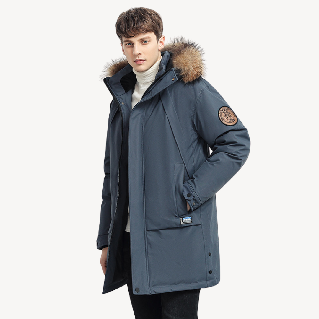 Winter Puffer Jacket mit Kunstfellkapuze für Herren | Vestea