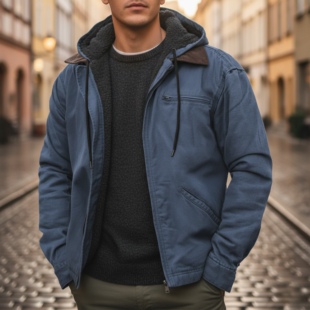 Men's winter jacket with inner fur and durable fabric | Vestea