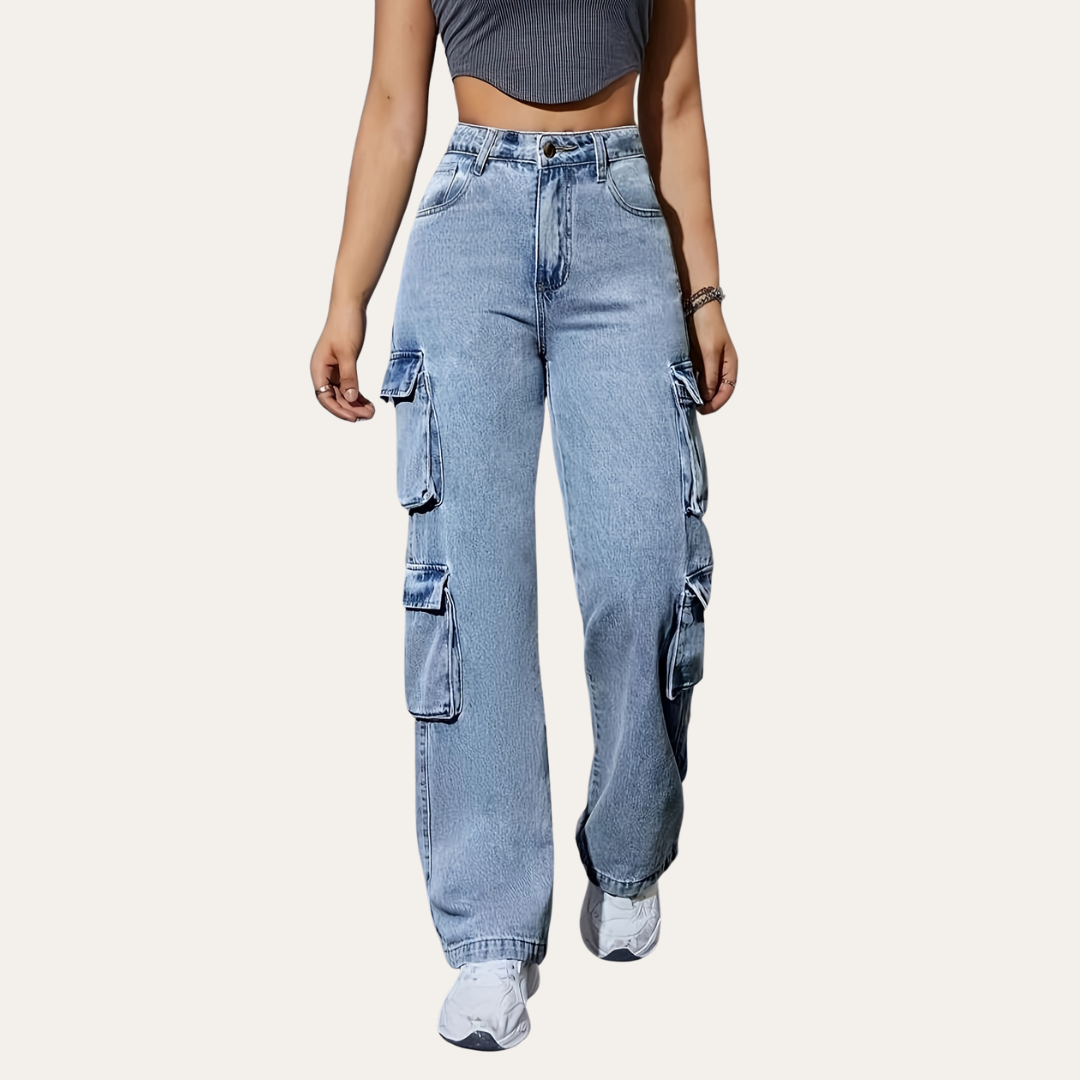Cargo Denim-Hose für Damen | Vestea