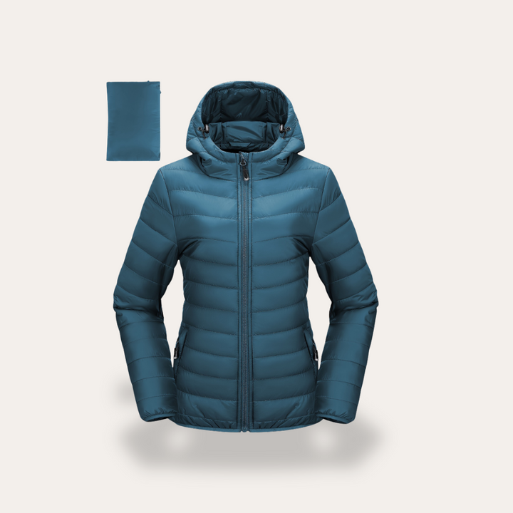 Damen Packable Pufferjacke mit Kapuze | Vestea