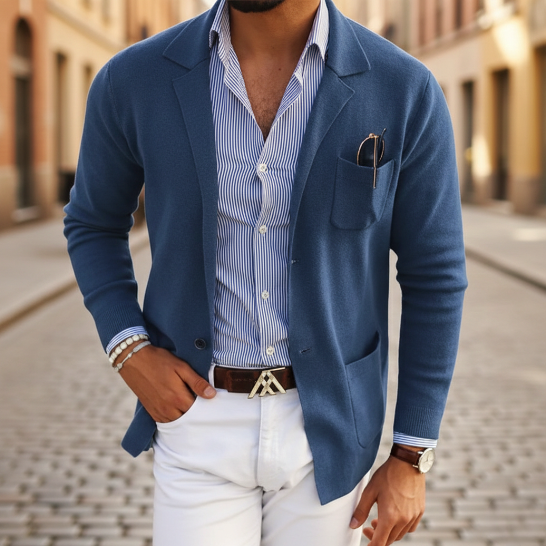 Men Knit Casual Button Blazer Cardigan
