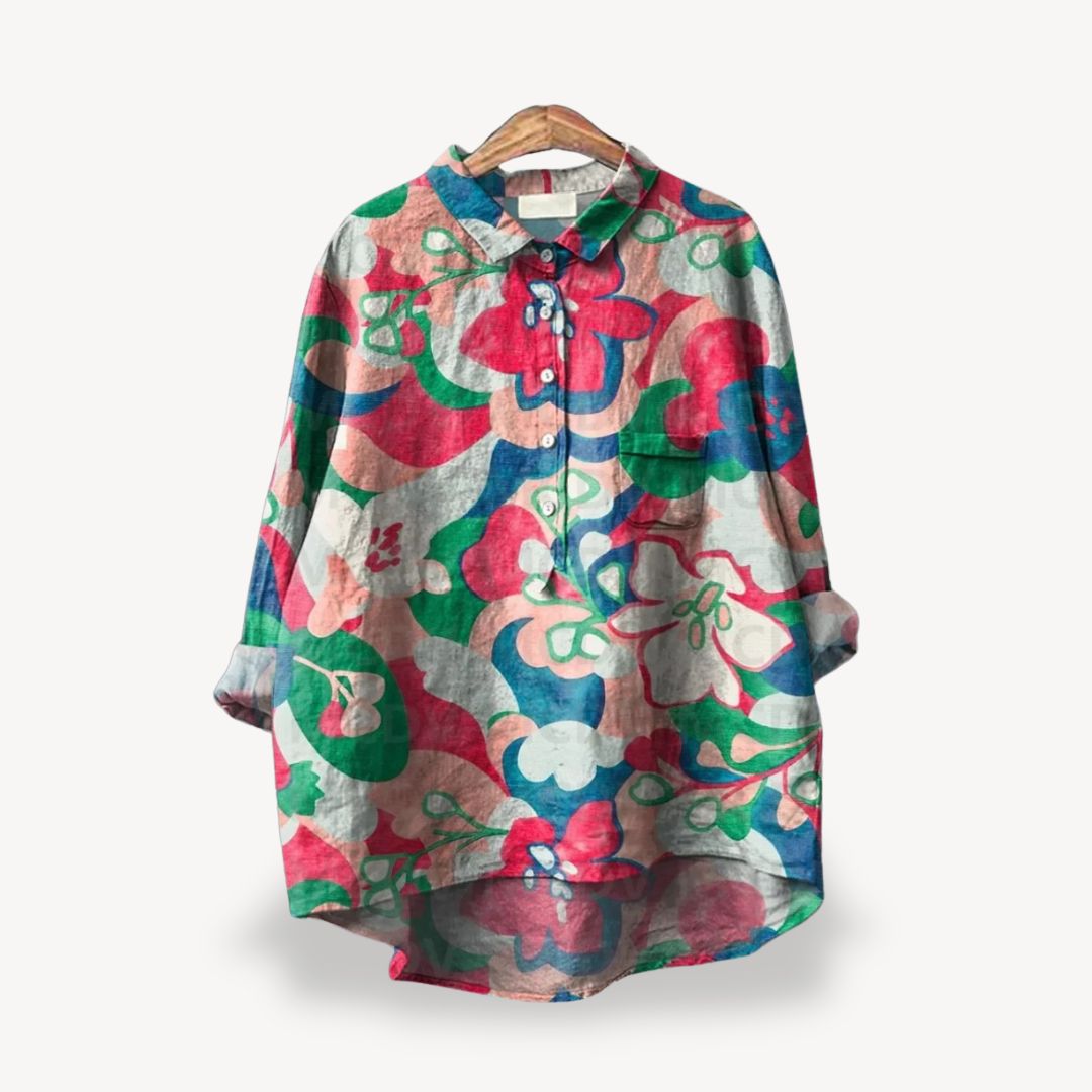 Damen Blumen Langarmhemd Frauen | Vestea