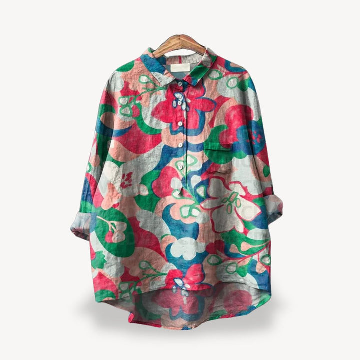 Damen Blumen Langarmhemd Frauen | Vestea