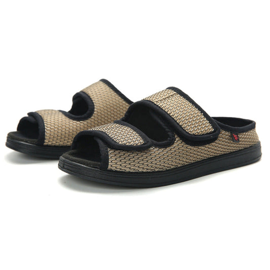 Men's Adjustable Shoes Breathable Mesh Slip-On Wide Fit Velcro Closure