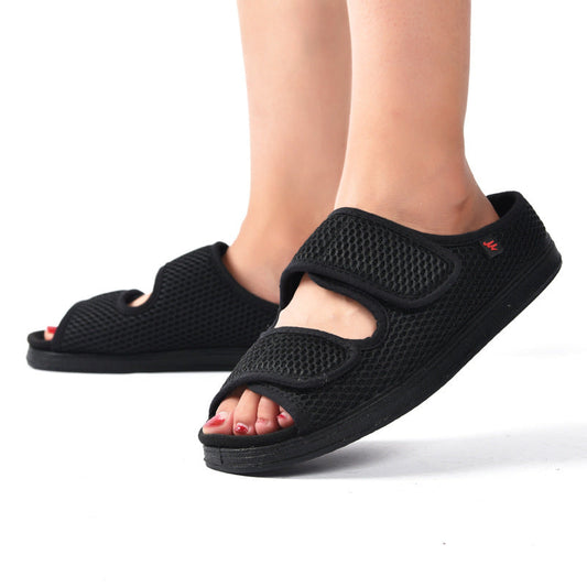 Men's Adjustable Shoes Breathable Mesh Slip-On Wide Fit Velcro Closure