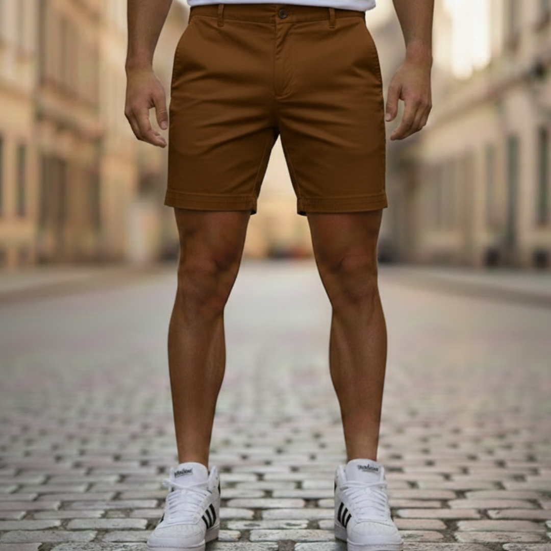 Pantalones cortos casuales de algodón y poliéster para hombre