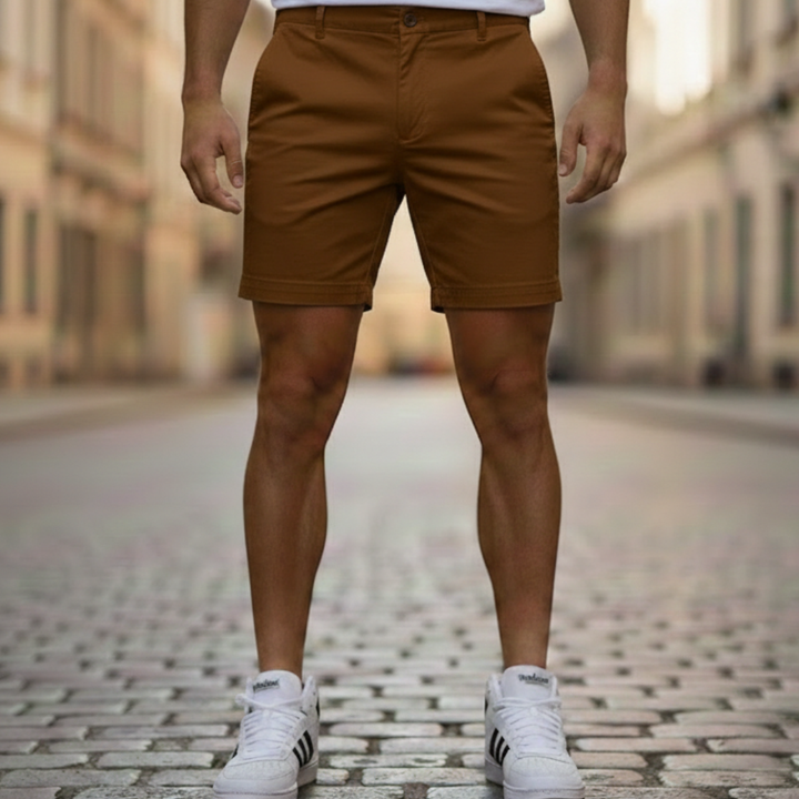 Pantalones cortos casuales de algodón y poliéster para hombre