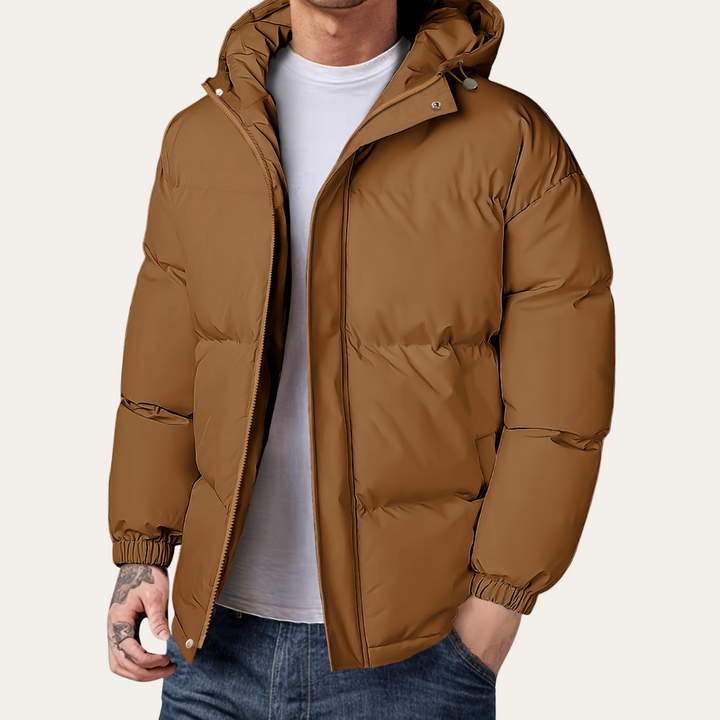 Herren-Pufferjacke mit Kapuze | Vestea