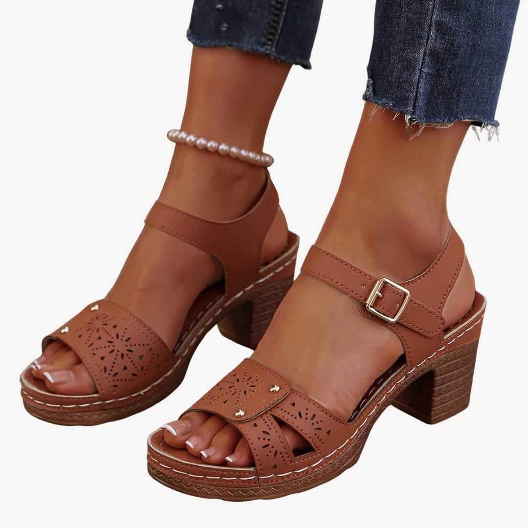 Damen Sandalen Keilabsatz Orthopädisch Kunstleder | Vestea