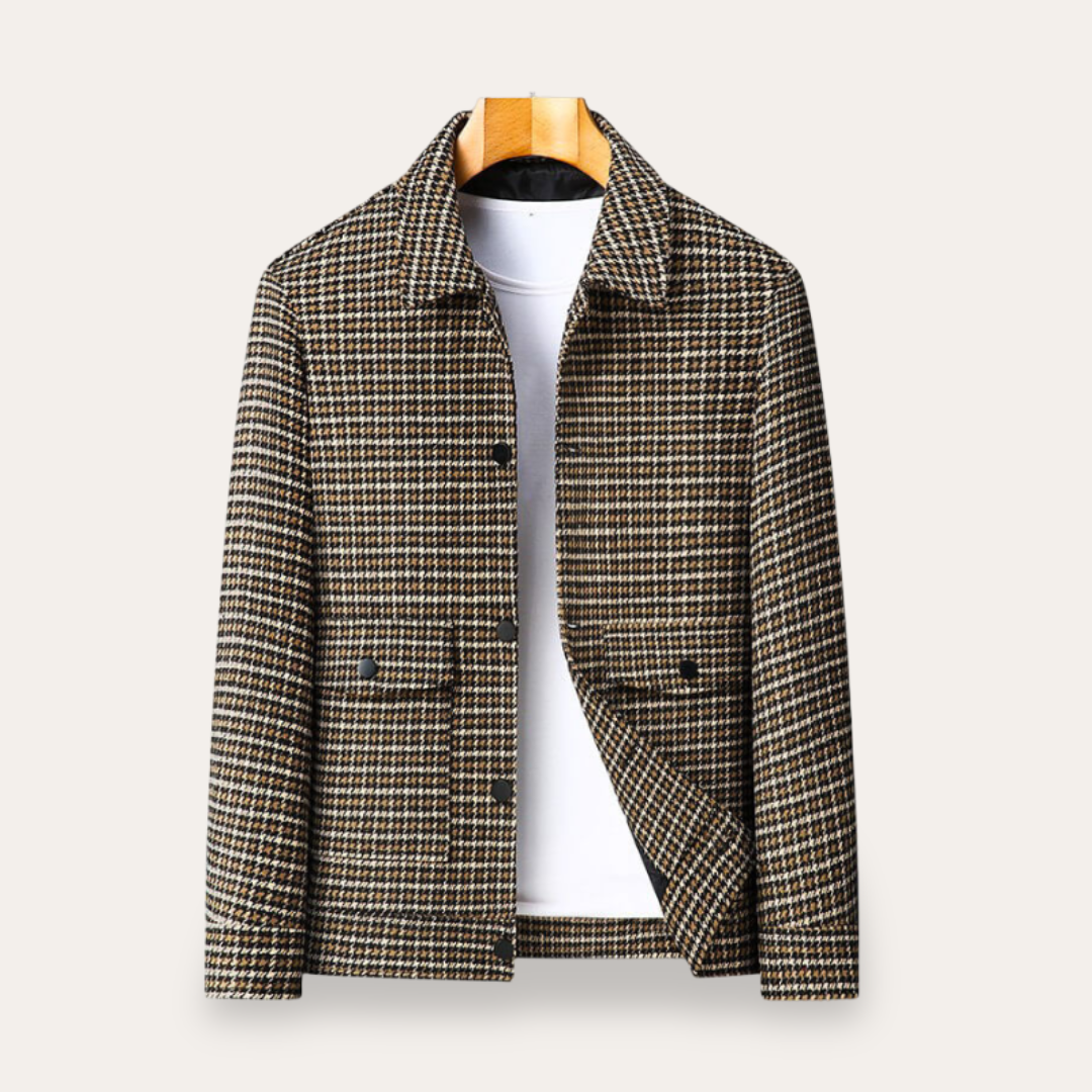 Herren Karojacke Bicolor Wollmischung | Vestea