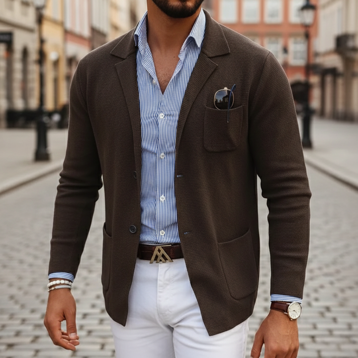 Men Knit Casual Button Blazer Cardigan