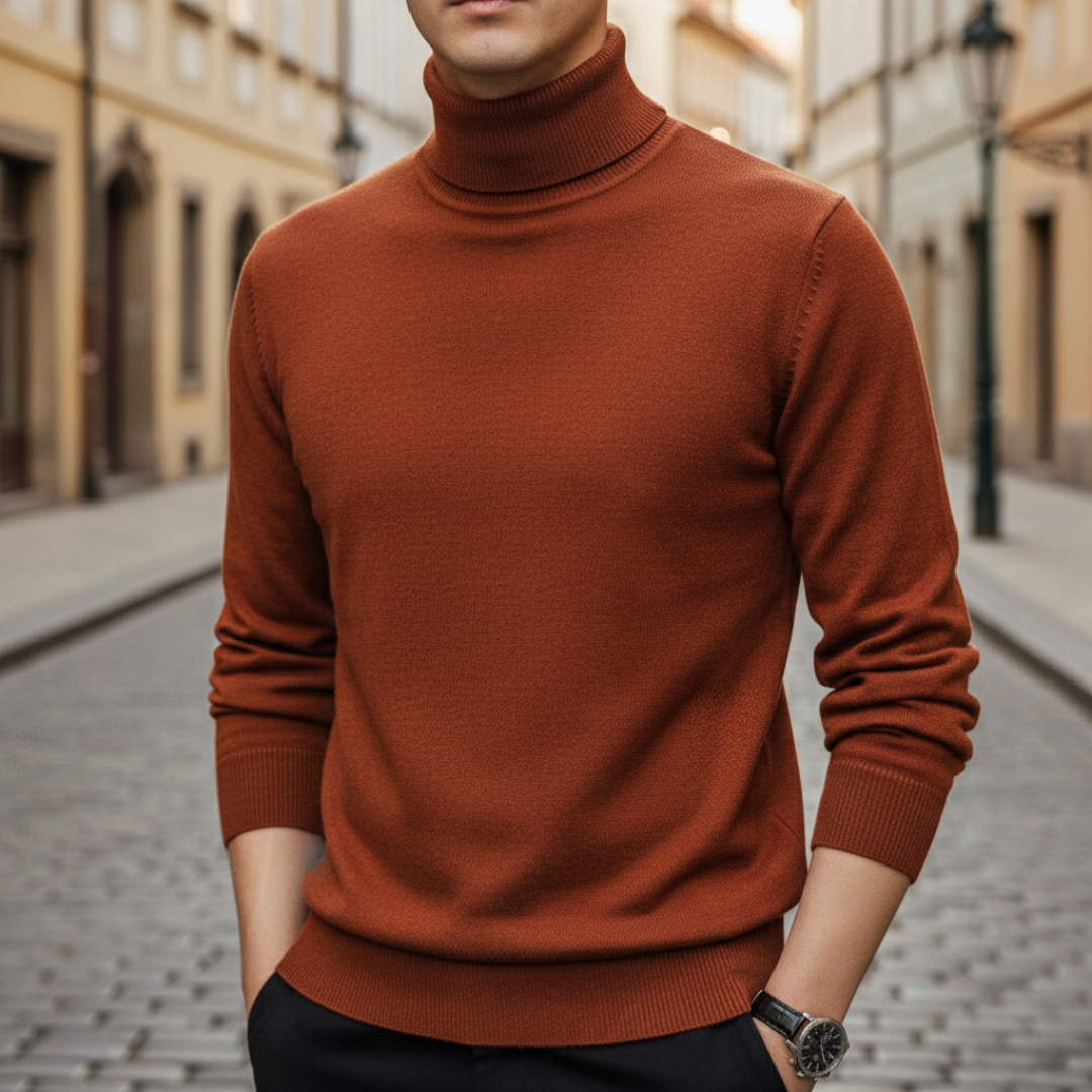 Pull-over en tricot à col roulé pour homme