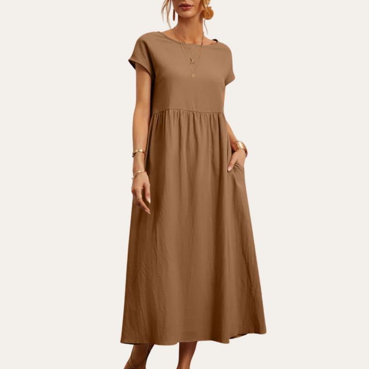 Vestea | Damen Baumwoll-Midikleid