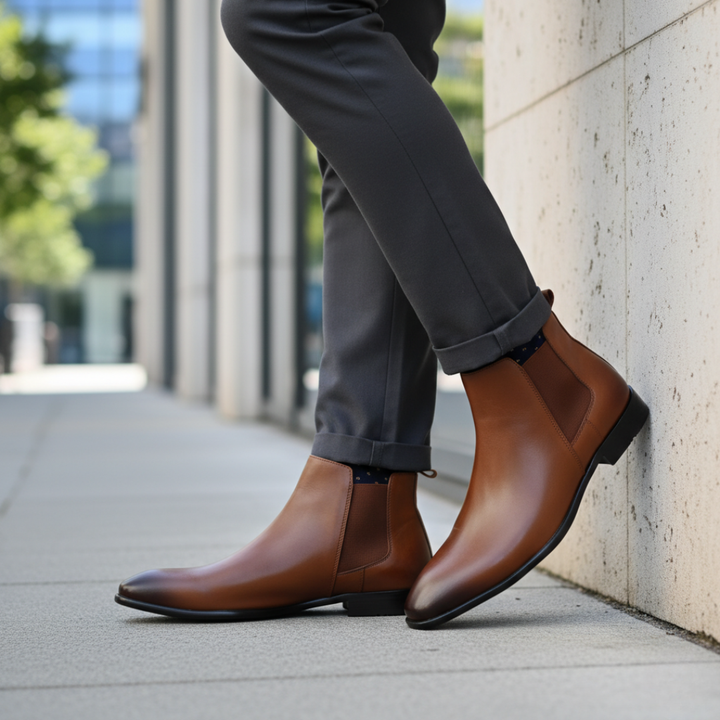 Men Orthopedic Synthetic Leather Chelsea Boots