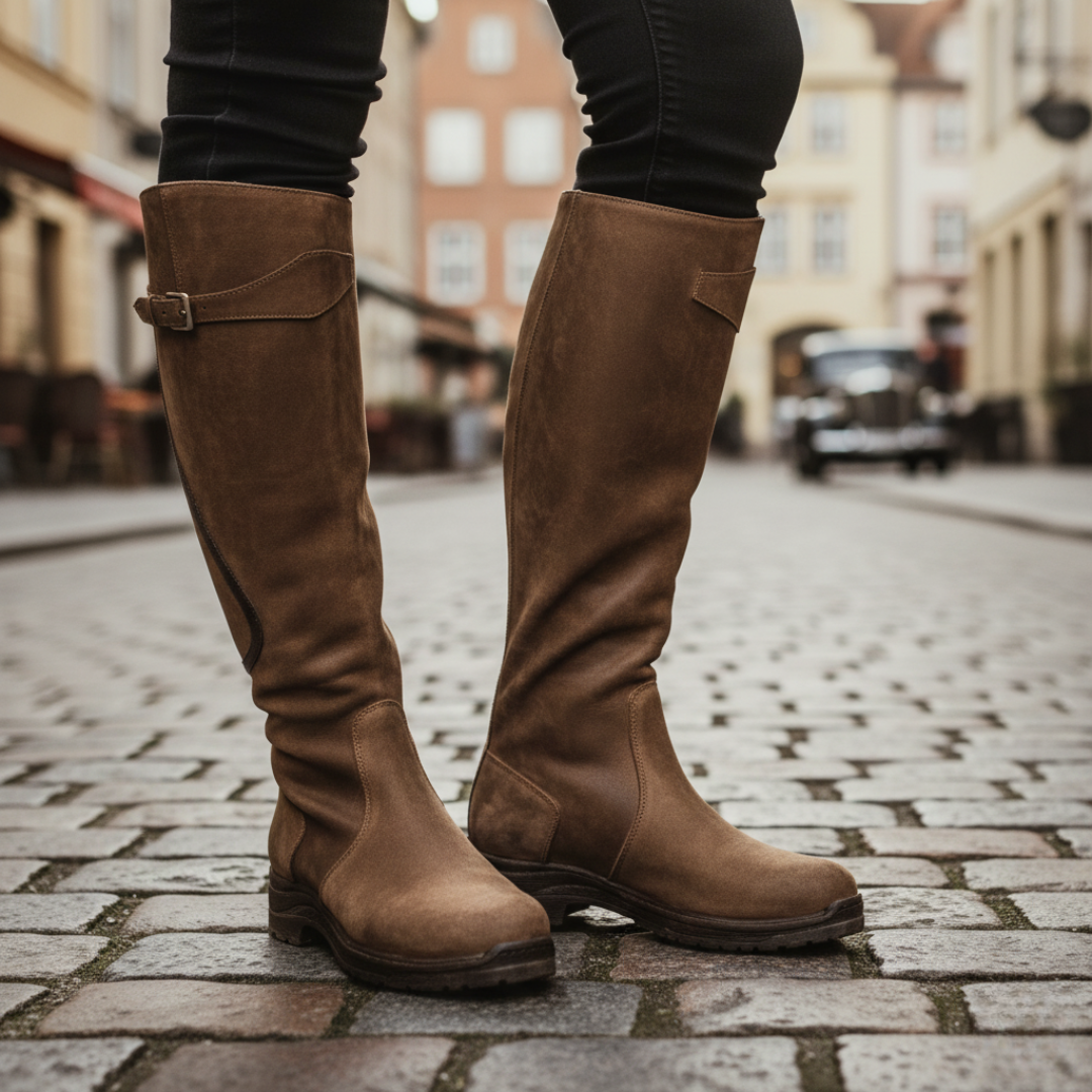 Damen Stiefel Kniehoch Similileder mit Reißverschluss | Vestea