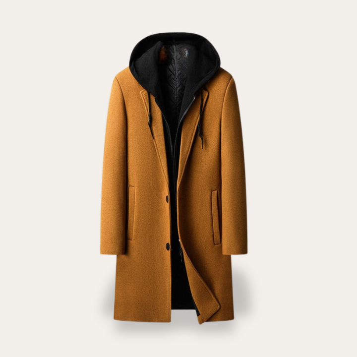 Herren Wollmantel mit Kapuze | Vestea