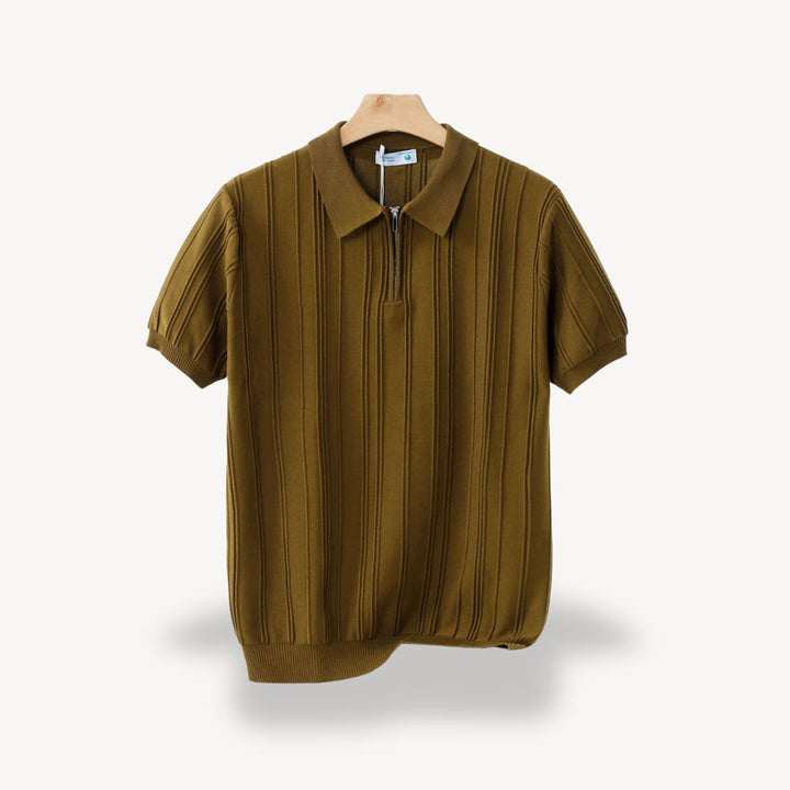Herren Rippstrick Half-Zip Poloshirt | Vestea