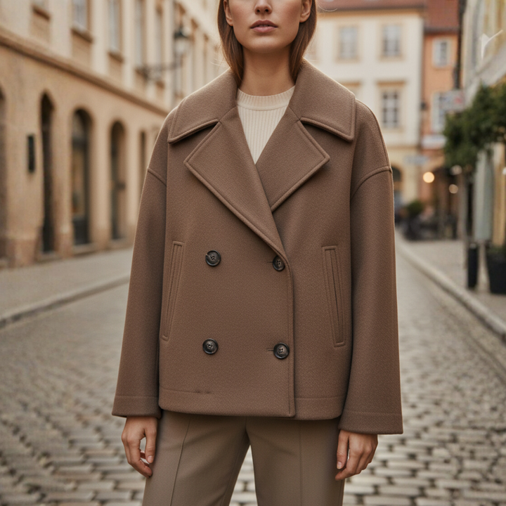 Damen Mantel Kurzjacke Materialmix | Vestea