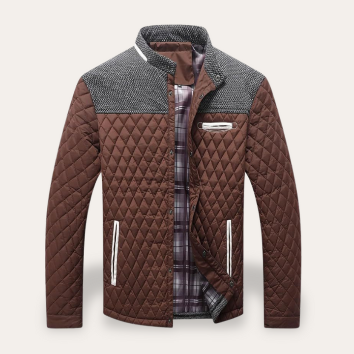 Herren-Steppjacke mit Stehkragen und Strickdetails | Vestea