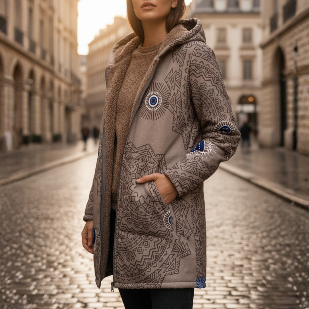 Damen Winterjacke mit Blumenmuster | Vestea