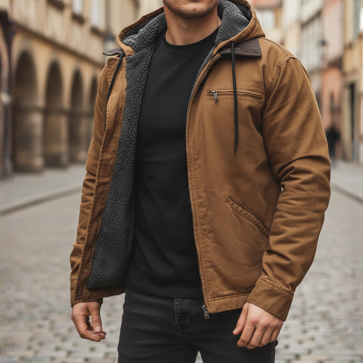 Men's winter jacket with inner fur and durable fabric | Vestea