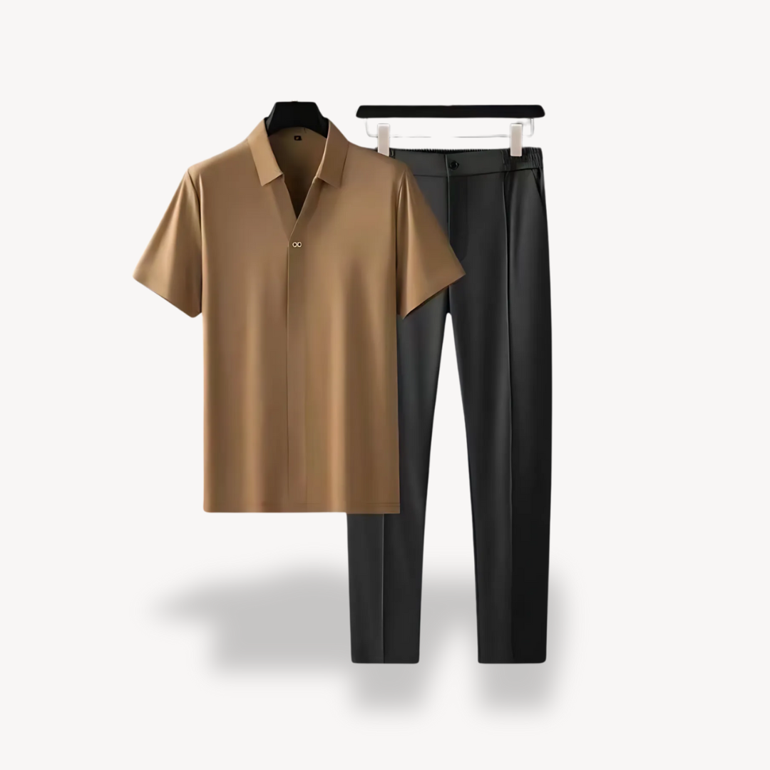 Vestea | Herren Leinen Set – Sommer Zweiteiler, Atmungsaktiv, Casual