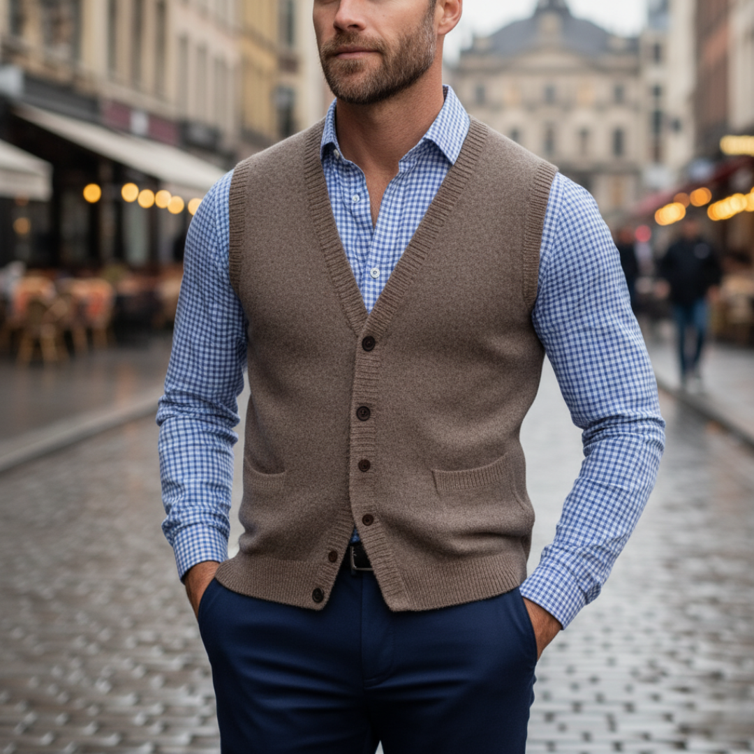 Herren Strickweste Mit Knöpfen | Vestea